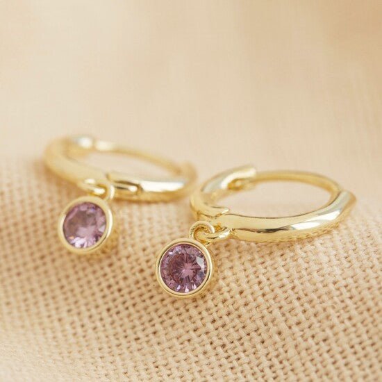 Gold Birthstone Huggie Hoops - 46289 - Uneeka