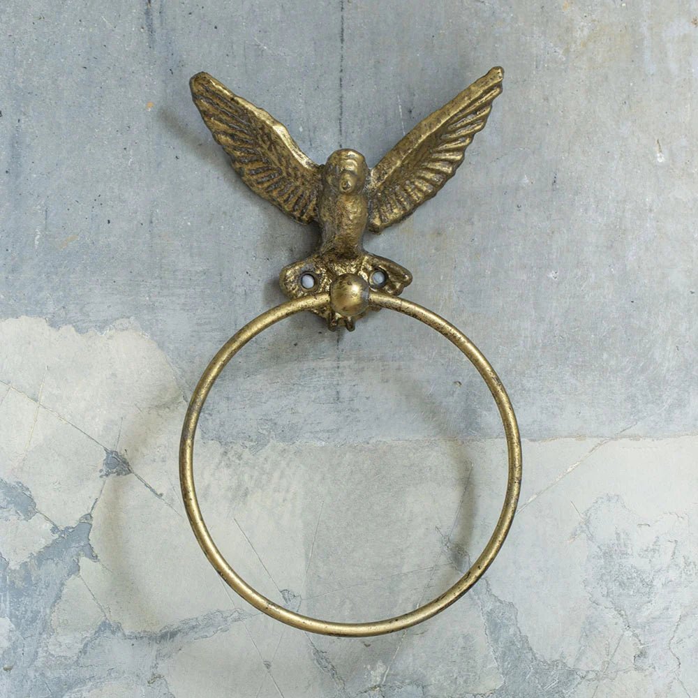 Gold Coloured Bird Towel Ring - LUL21923 - Uneeka