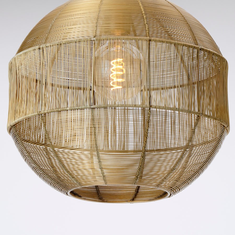 Gold Wire Sphere Hanging Lamp* - 2953185 - Uneeka
