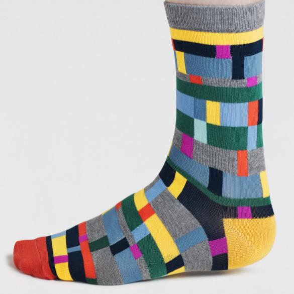 Haiden Striped Bamboo Socks - SPM893 - Grey - Uneeka
