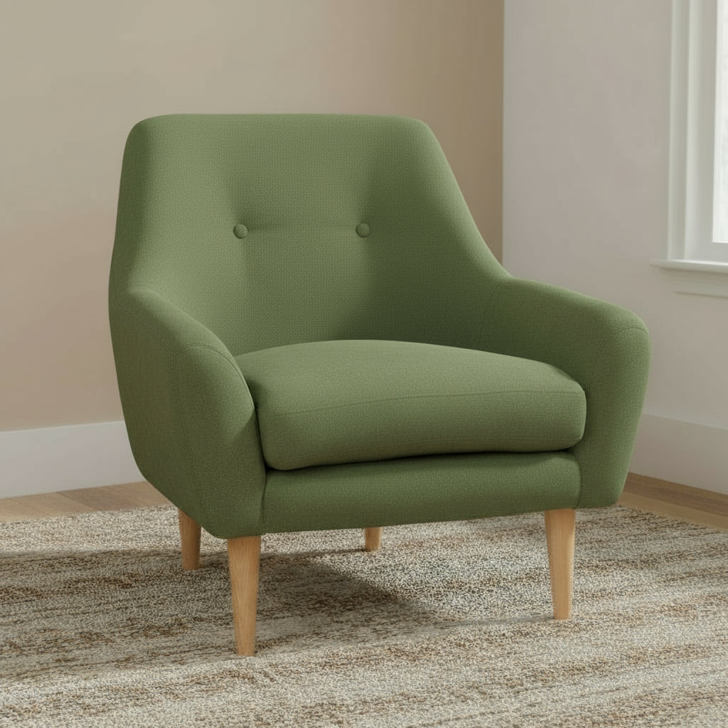 Hepburn Upholstered Fabric Armchair - Made To Order - J Brown Chamonix - 293 Linen - HEP1 - Uneeka