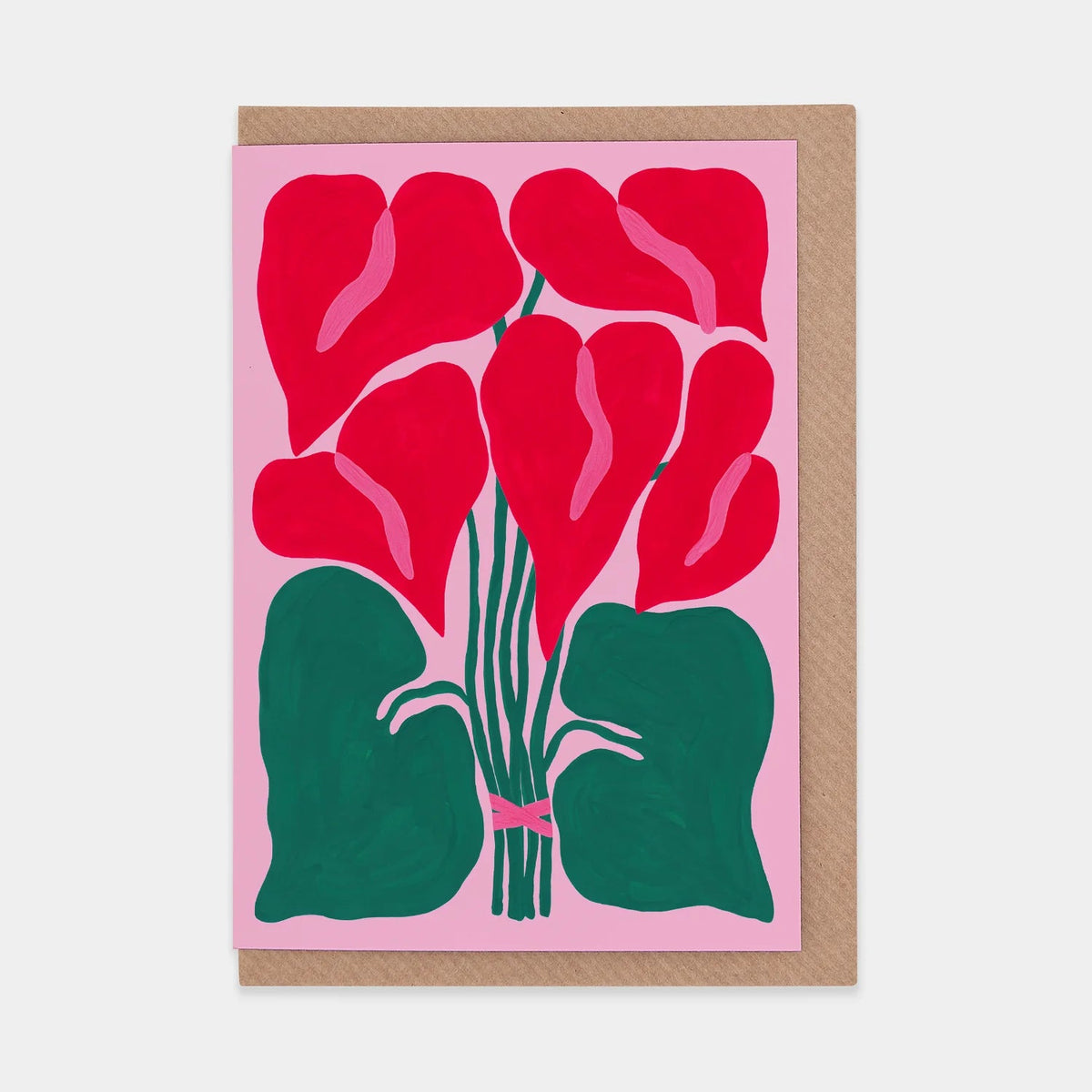 Illustrated Pink Laceleaf Greetings Art Card - LL - 61 - Uneeka
