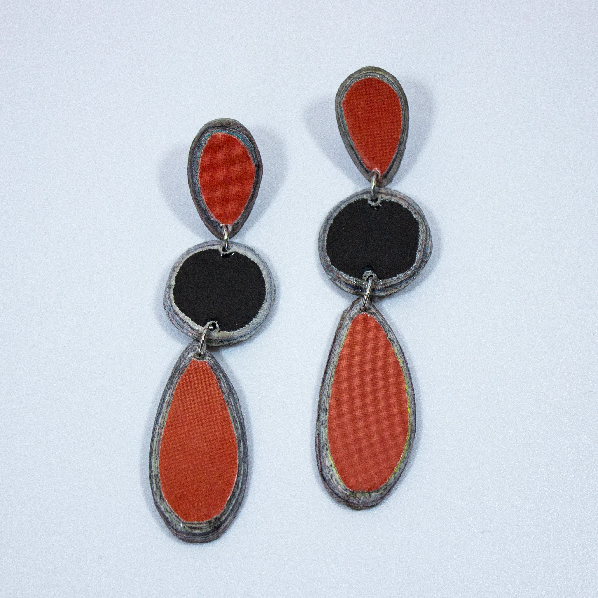 Imvula Paper Teardrop Earrings - IVE - orange - Uneeka
