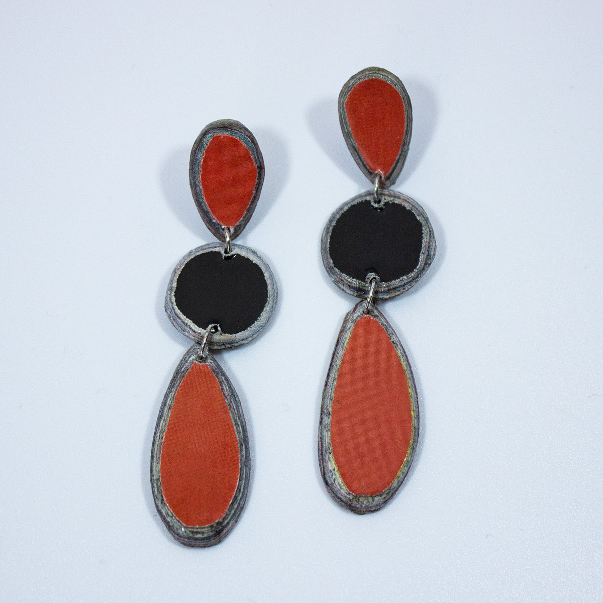 Imvula Paper Teardrop Earrings - IVE - orange - Uneeka