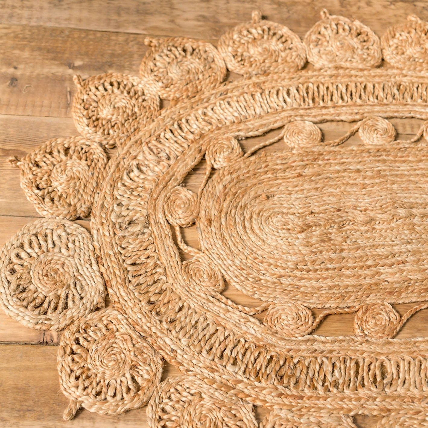 Kalavi Oval Jute Open Weave Braided Rug - R57OV35 - Uneeka