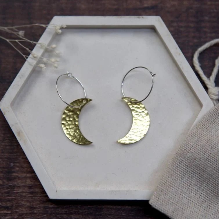 Large Assorted Shape Brass Earrings - LB006 - Uneeka