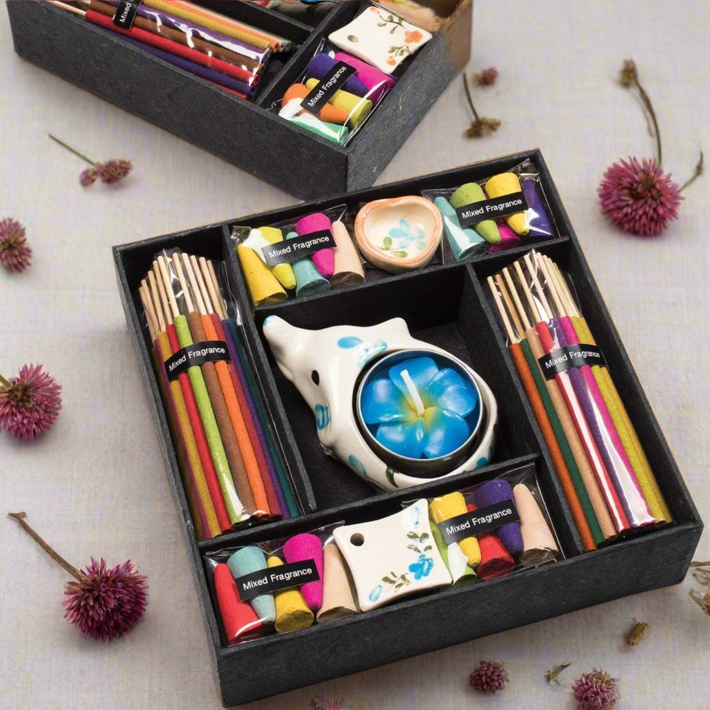 Large Sticks, Cones, Candle & Holders Incense Gift Set - IB17 - Uneeka