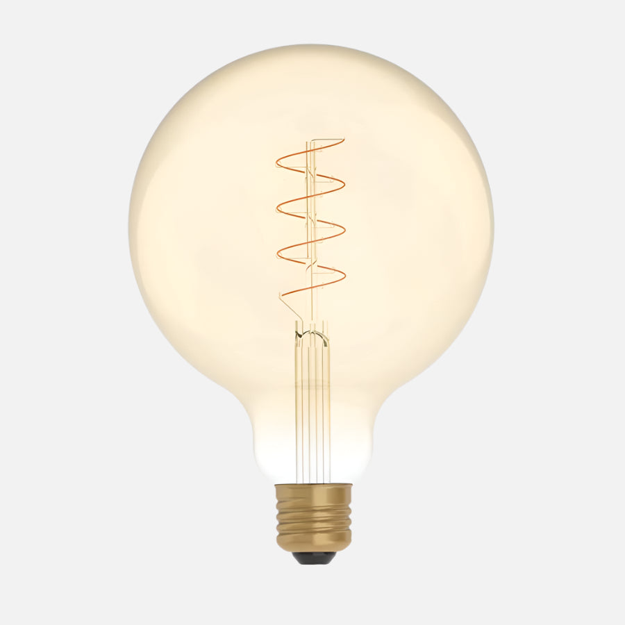 LED Gold Globe Curved Spiral Filament G125 4W E27 Dimmable Bulb - BB - C07 - Uneeka