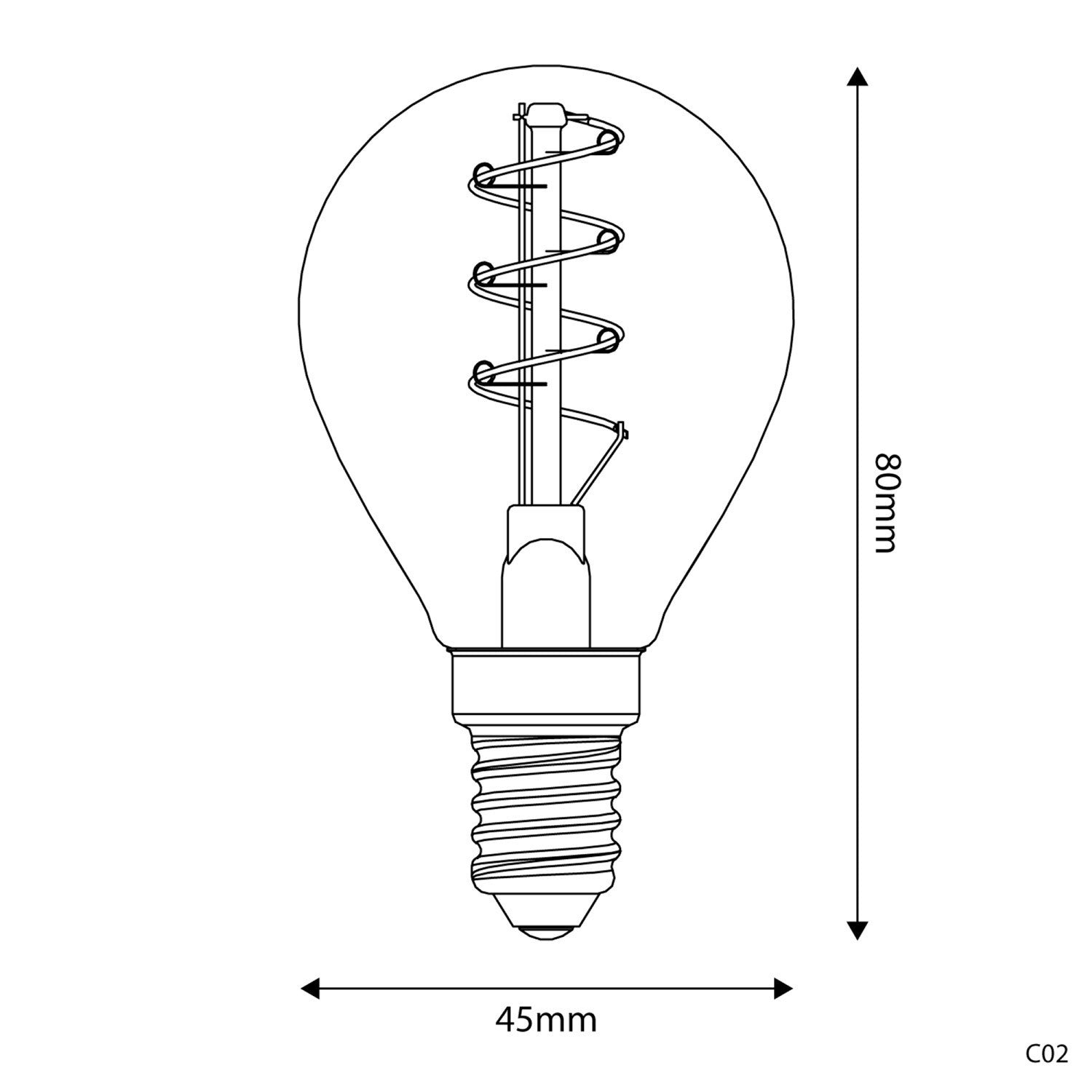 LED Gold Mini Globe G45 5W E14 Dimmable Bulb - BB - C02 - Uneeka