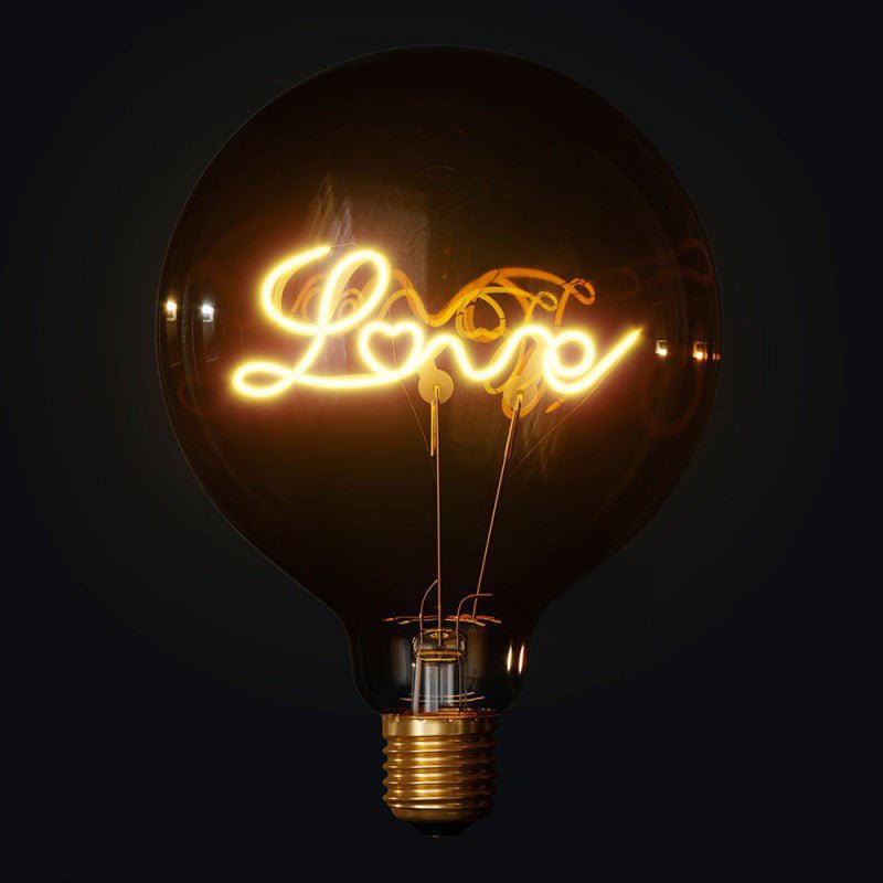 LED Golden Light Bulb - Globe G125 Single Filament “Love” - 5W E27 - CBL700216 - Uneeka