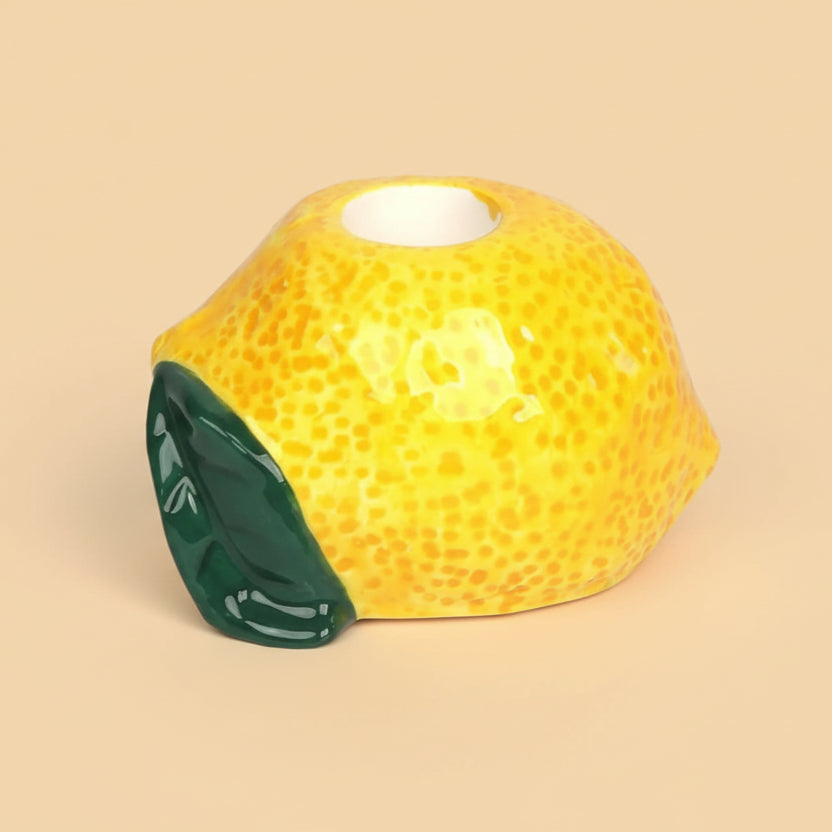 Lemon Ceramic Candle Stick Holder - CSHOP - HOLD - CER - LEM - Uneeka