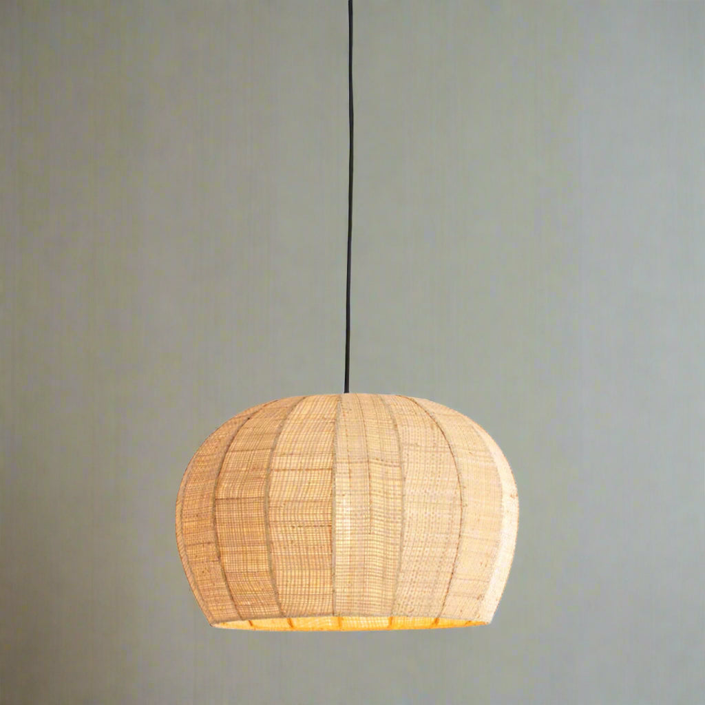 Light Natural Raffia Domed Pendant Lampshade - 2985733 - Uneeka