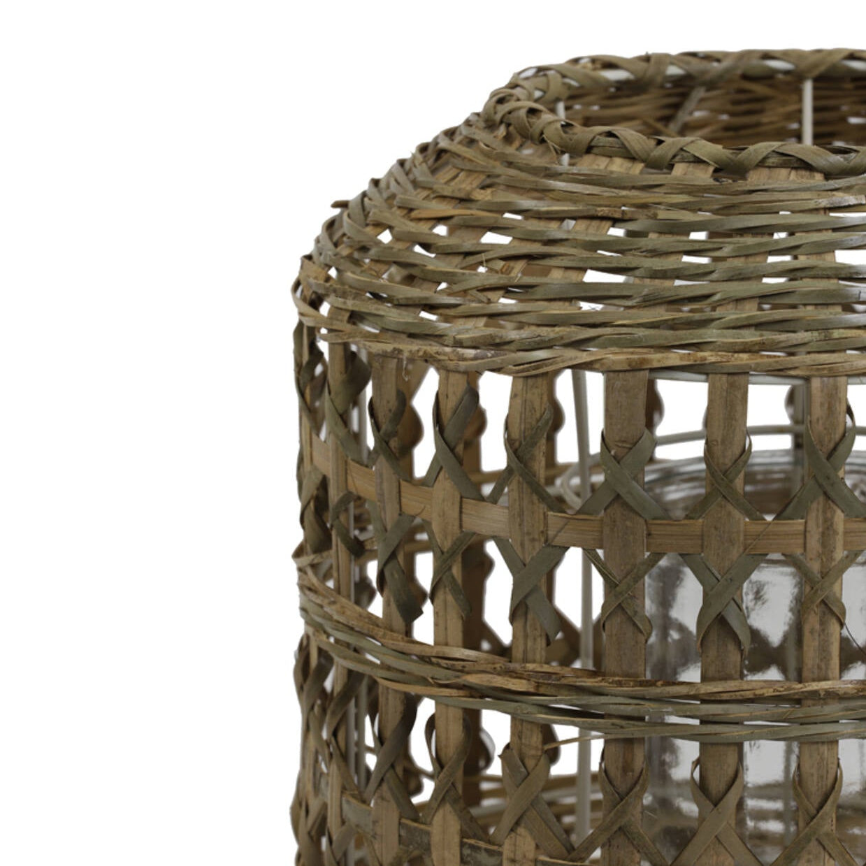 Light Wash Bamboo Hurricane Lantern - 7730784 - Uneeka