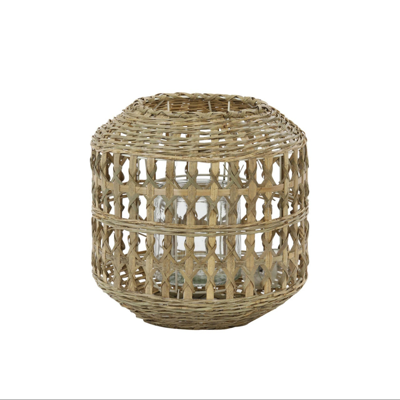 Light Wash Bamboo Hurricane Lantern - 7730784 - Uneeka