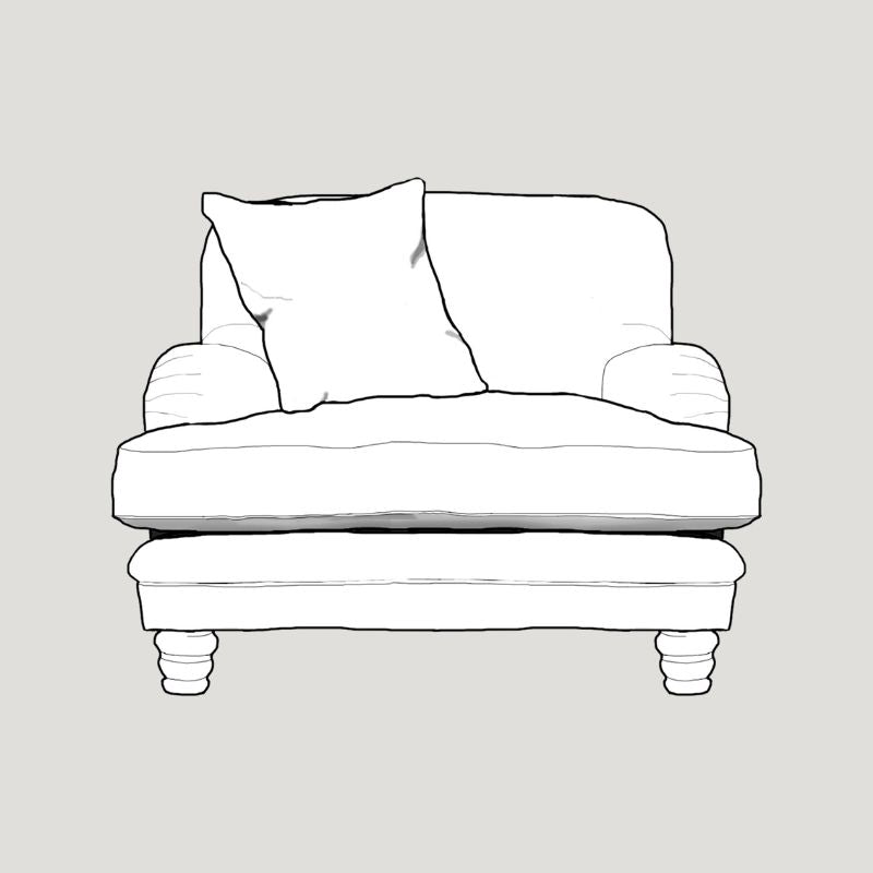 Lovelle Upholstered Fabric Armchair - Made To Order - J Brown Chamonix - 293 Linen - LOV1 - Uneeka