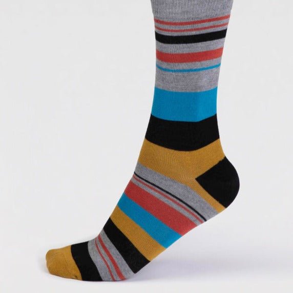 Maddock Striped Bamboo Socks - SPM846 - GREY - Uneeka
