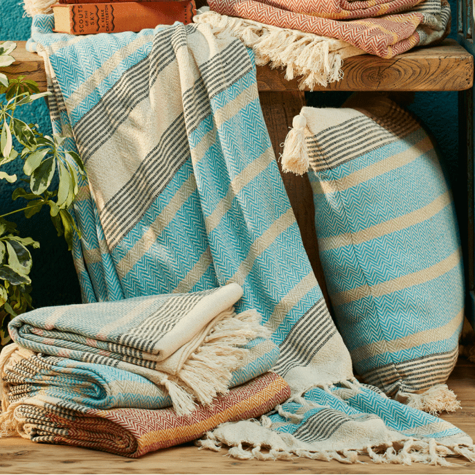 Malabar Throw with Tassels - TH130TR - Uneeka