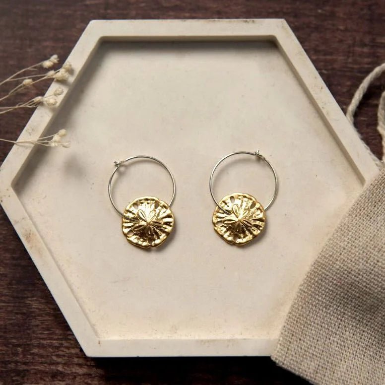 Medium Brass Assorted Shape Hoop Earrings - Emily's Pick - MB008 - Uneeka