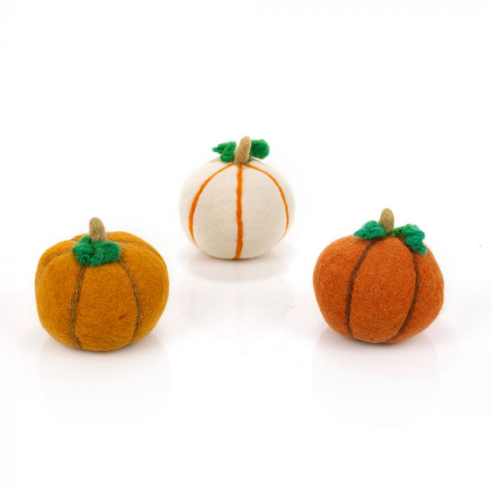 Medium Felt Pumpkins - ANHMP - WHITE - Uneeka