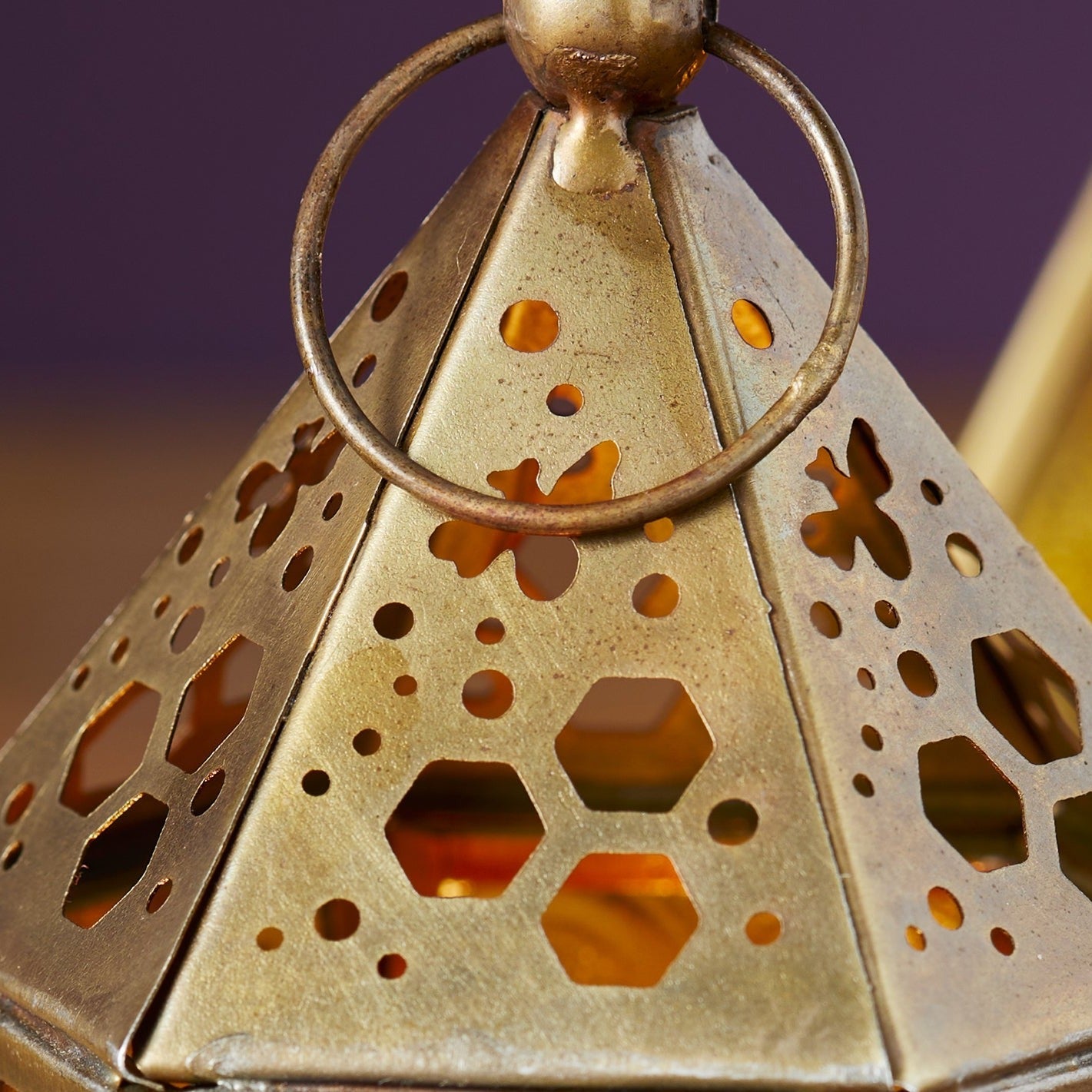 Mini Hexagon Honeycomb Bee Design Lantern - LT194 - Uneeka