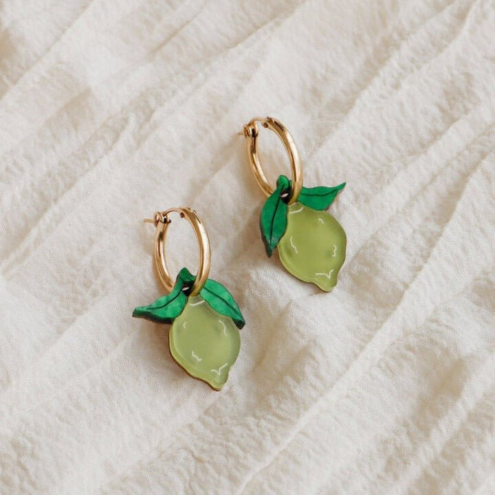Mini Lime Gold Hoops* - GC221101E - Uneeka