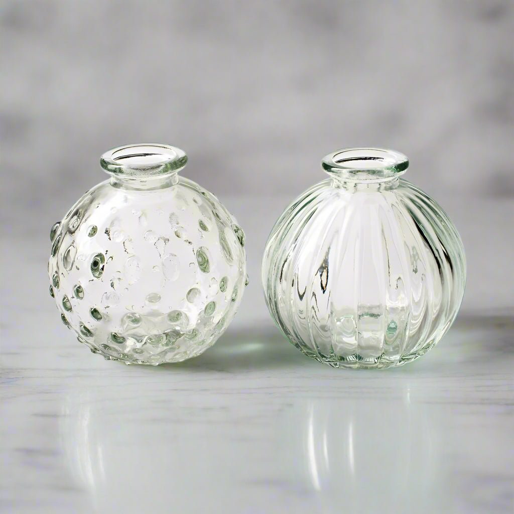Mini Textured Clear Pumpkin Vase - CV01013 - BUBBLED - Uneeka