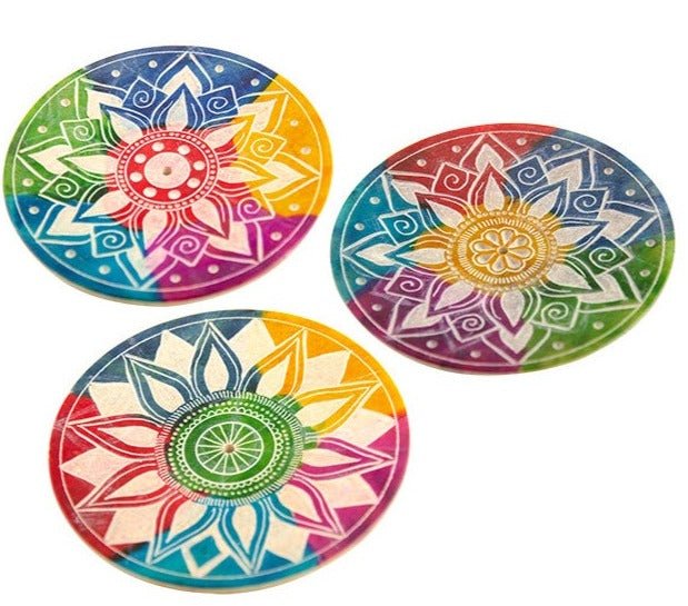 Muliti Colour Chakra Incense Plate - IH57 - Uneeka