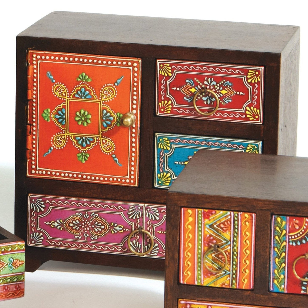 Multi Colour Mango Wood 4 Drawer Mini Chest - STC15 - Uneeka