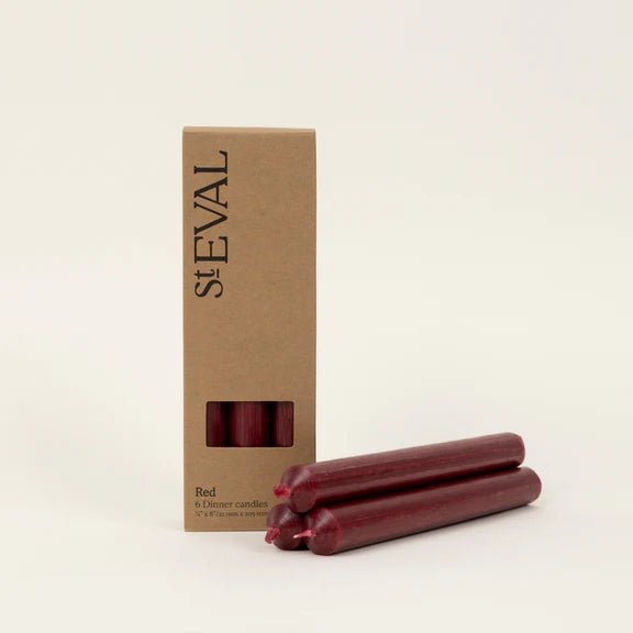 St Eval Gift Pack Dinner Candles Red - F00559 - Uneeka