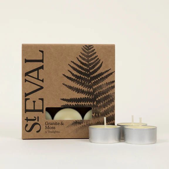 St Eval Tealights Granite & Moss - F01476 - Uneeka