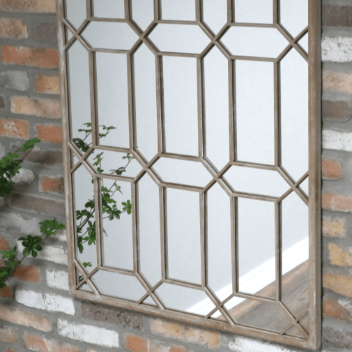 Ornate Geometric Rustic Wall Mirror - 10925 - Uneeka