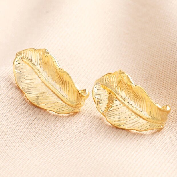 Oversized Feather Stud Earrings - 74282 - Uneeka