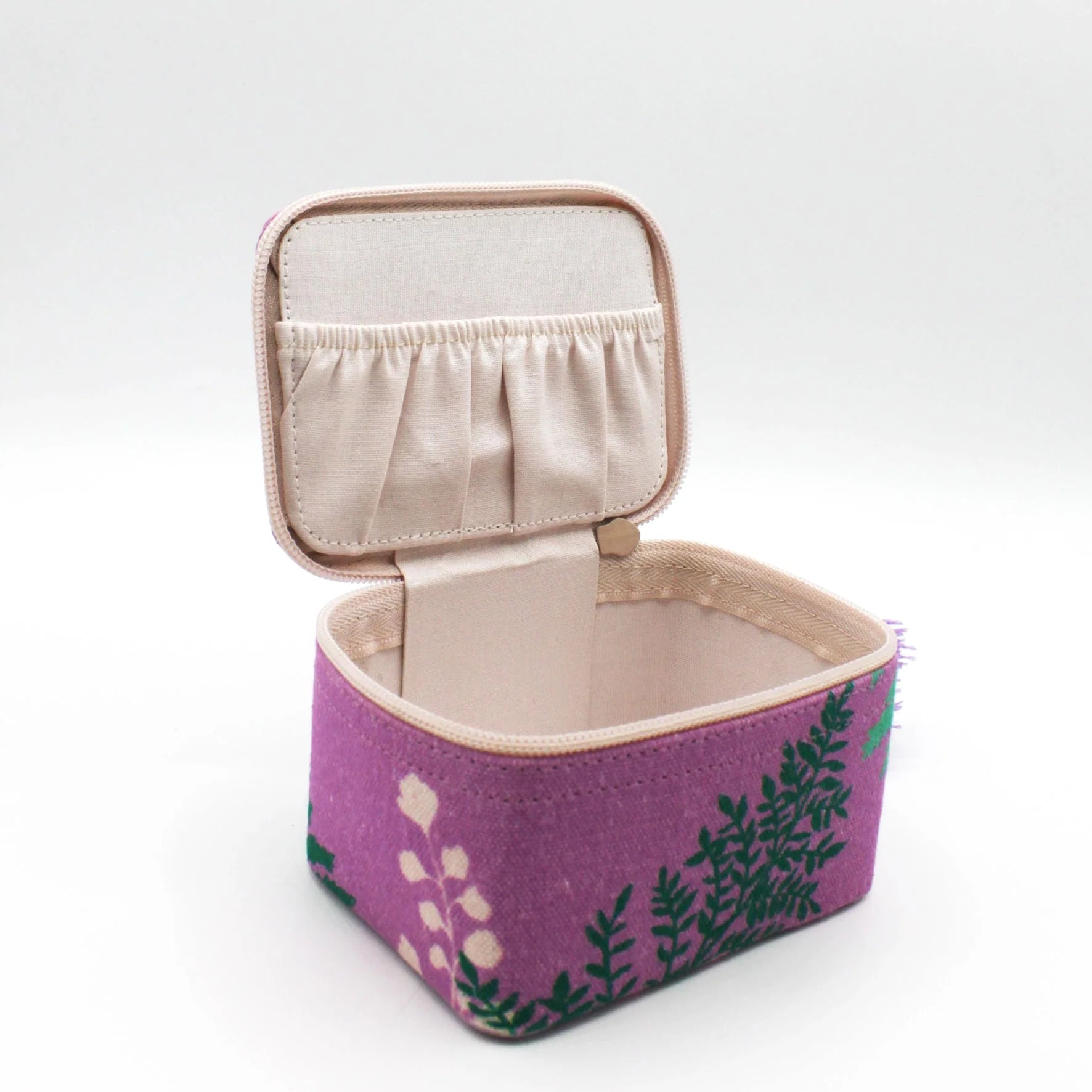 Embroidered Purple Floral Trinket Box - POBOXPUR001 - Uneeka