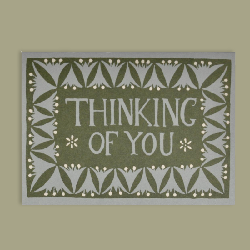 Thinking Of You Green Greetings Card - CRDA6 TOY - Uneeka