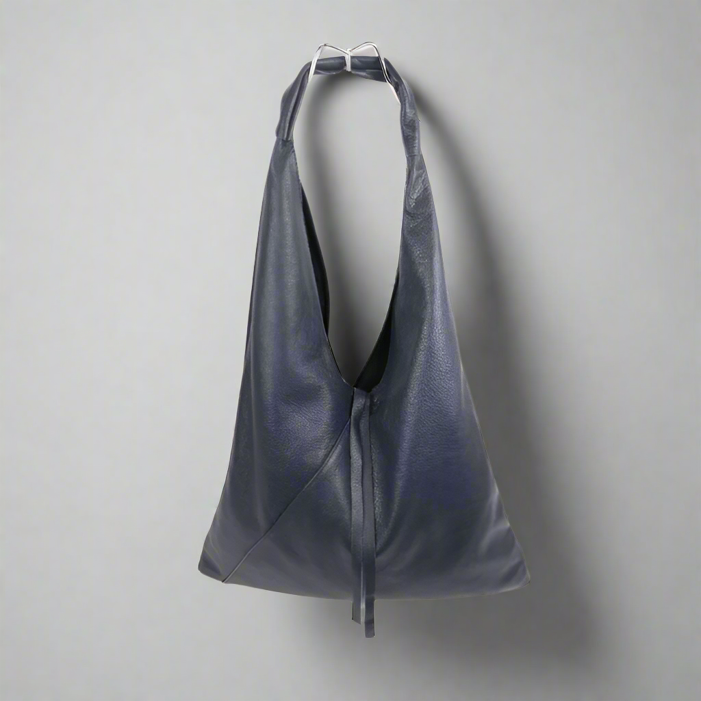Slouchy Style Leather Shoulder Bag - M589Grain - NA - Uneeka