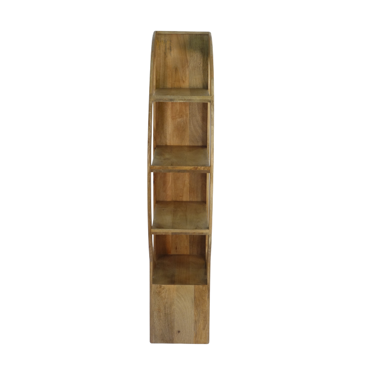 Abstract Shape Curved Mango Wood Shelving Unit - 2802Q - Uneeka