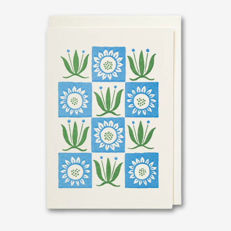 Floral Pattern Tiles Mini Card - APS337 - Uneeka