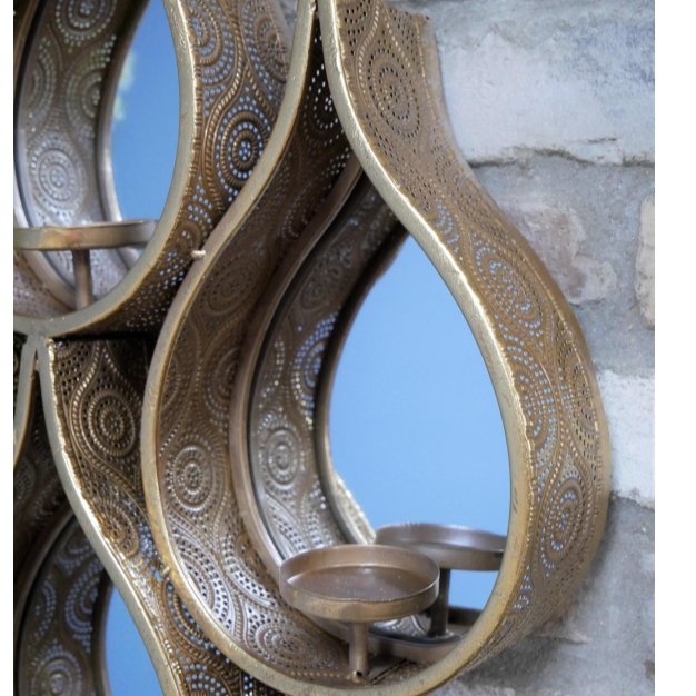 Raindrop Mirror with Tealight Holders - 7358 - Uneeka