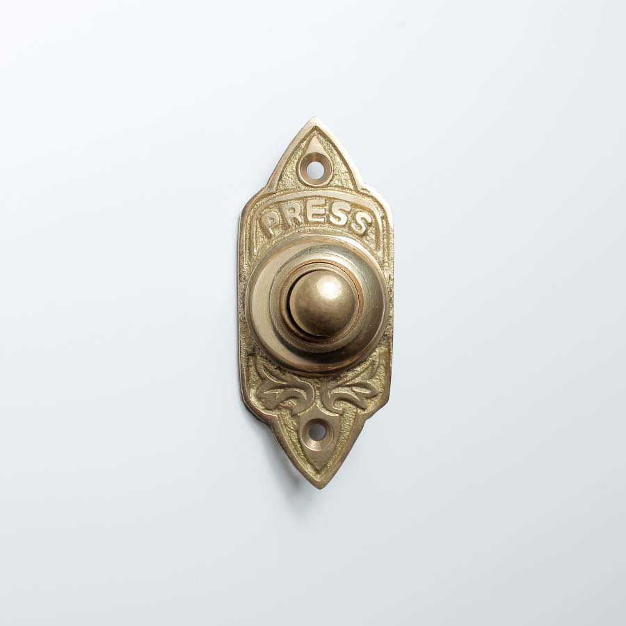 Rectangular Solid Brass Push Press Door Bell - 01.358M.SB.75 - Uneeka