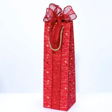 Red Meandering Star Bottle Bag - GBG4094R - Uneeka