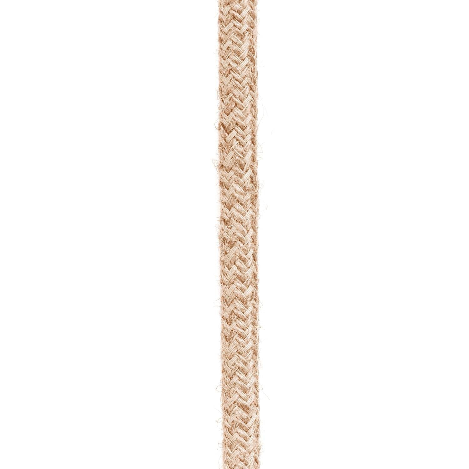 Round 3 Core Electric Cable Covered with Jute Fabric in Natural - XZ3RN06 - Uneeka