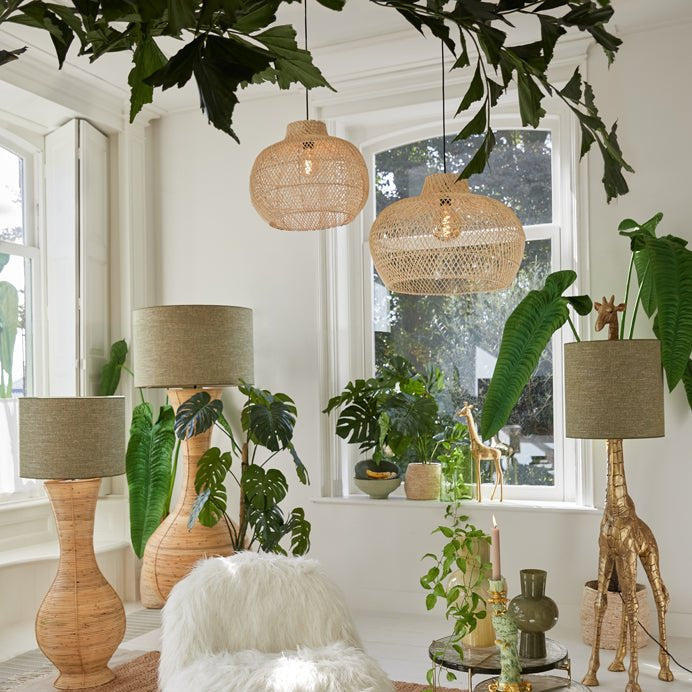 Round Rattan Hanging Lamp - 2960430 - Uneeka