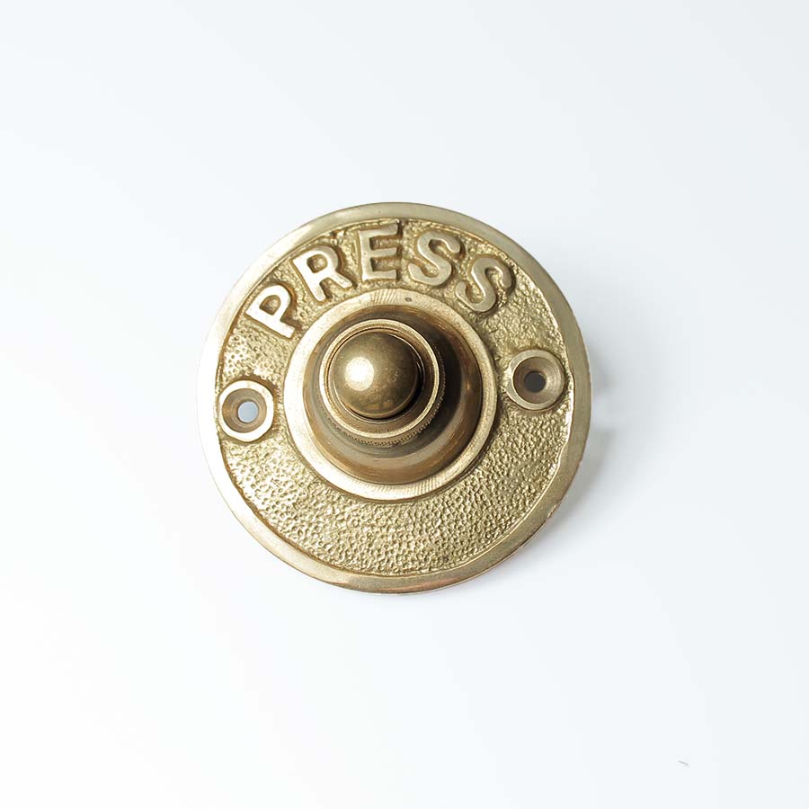 Round Solid Brass Press Push Door Bell - 01.358.SB.63 - Uneeka