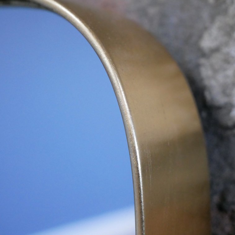 Rounded Edge Square Gold Frame Mirror - 7553 - Uneeka