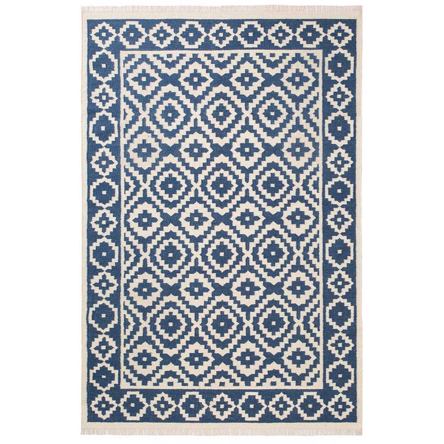 Samarkand Indigo Kilim Rug - R6169 - Uneeka
