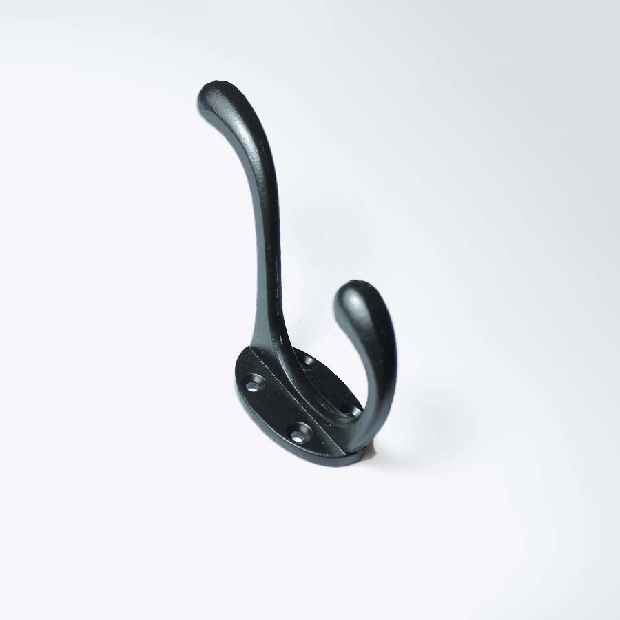 Satin Epoxy Black Hat & Coat Hook with 4 Holes - 70.336A.SEB.100 - Uneeka