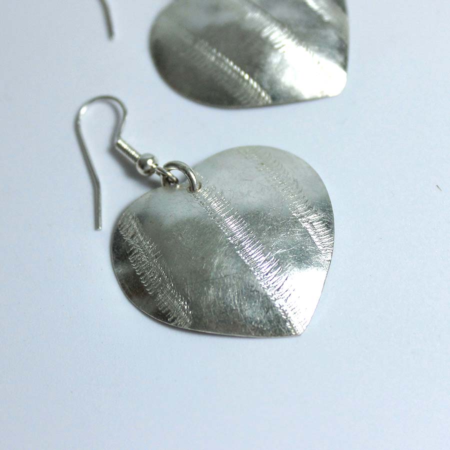 Silver Plate Heart Earrings - JEMS8 - Uneeka