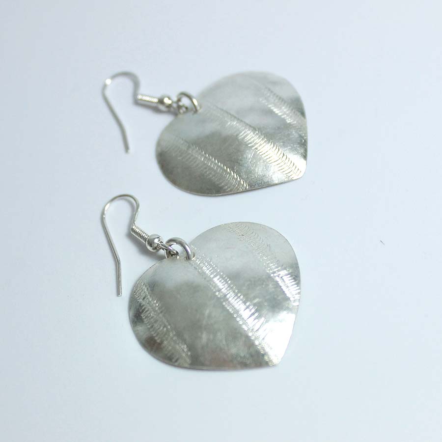 Silver Plate Heart Earrings - JEMS8 - Uneeka