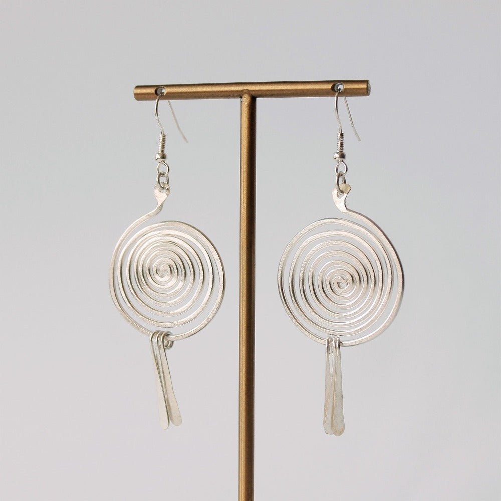 Silver Plate Spiral Earrings - JELS5 - Uneeka