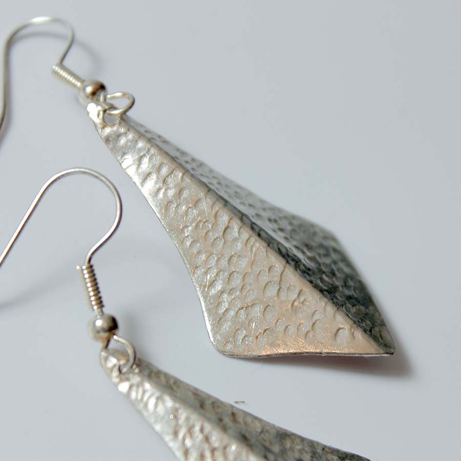 Silver Plated Fluted Earrings - JEMS45 - Uneeka